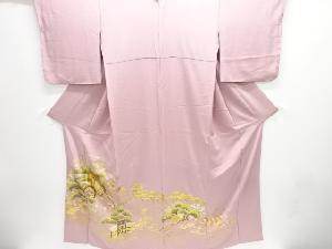 箔置き御所車に草花模様一つ紋色留袖